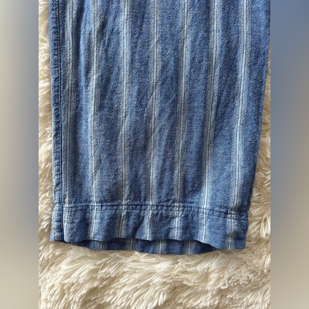 Old Navy | Blue Striped Wide Leg Linen Pants - Picture 5 of 8